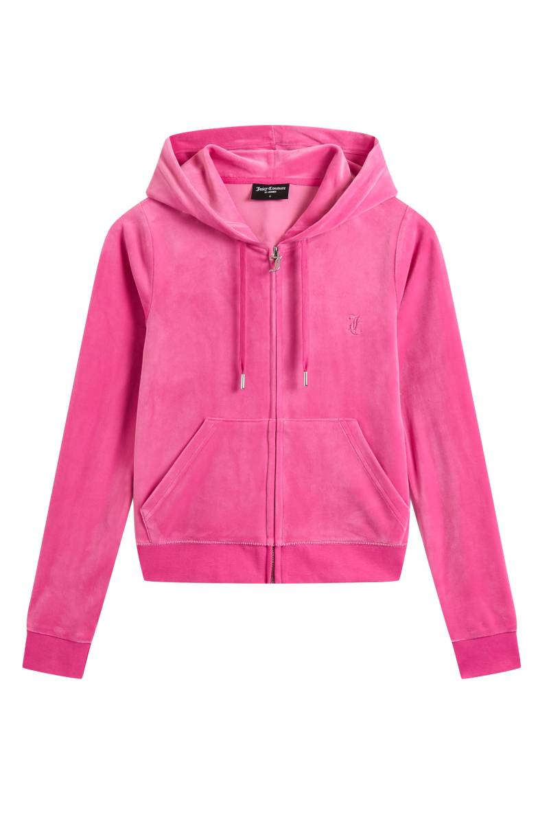 Juicy Couture Kapuzennickijacke "ROBERTSON HOODIE Damen" mit Kapuze Trainingsjacke Damen, Sweatjacke mit Kapuze, Velour, mit Glitzer, Sale von Juicy Couture