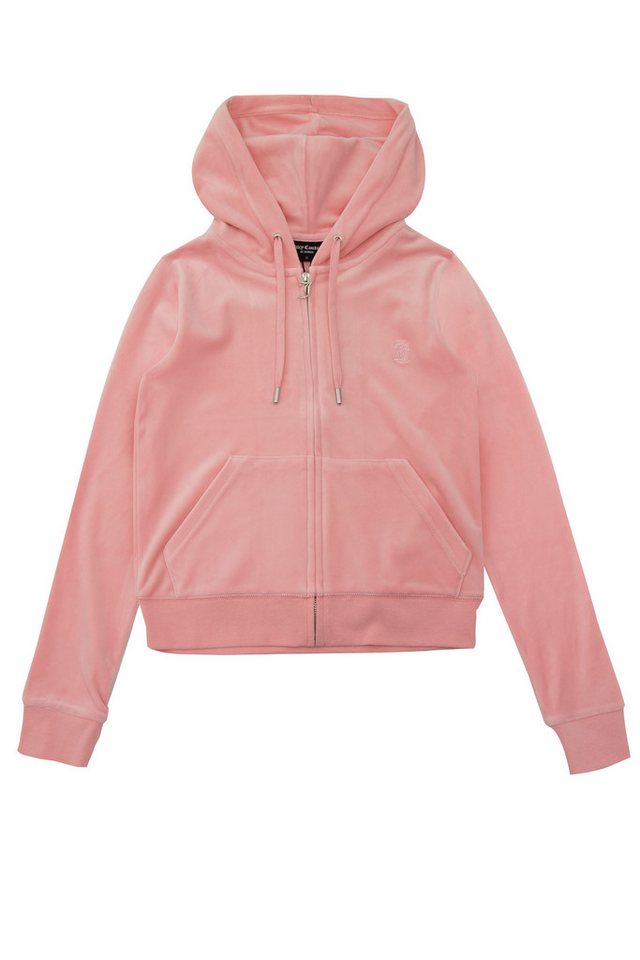 Juicy Couture Kapuzennickijacke ROBERTSON HOODIE Damen Trainingsjacke Damen, Sweatjacke mit Kapuze, Velour, mit Glitzer, Sale von Juicy Couture