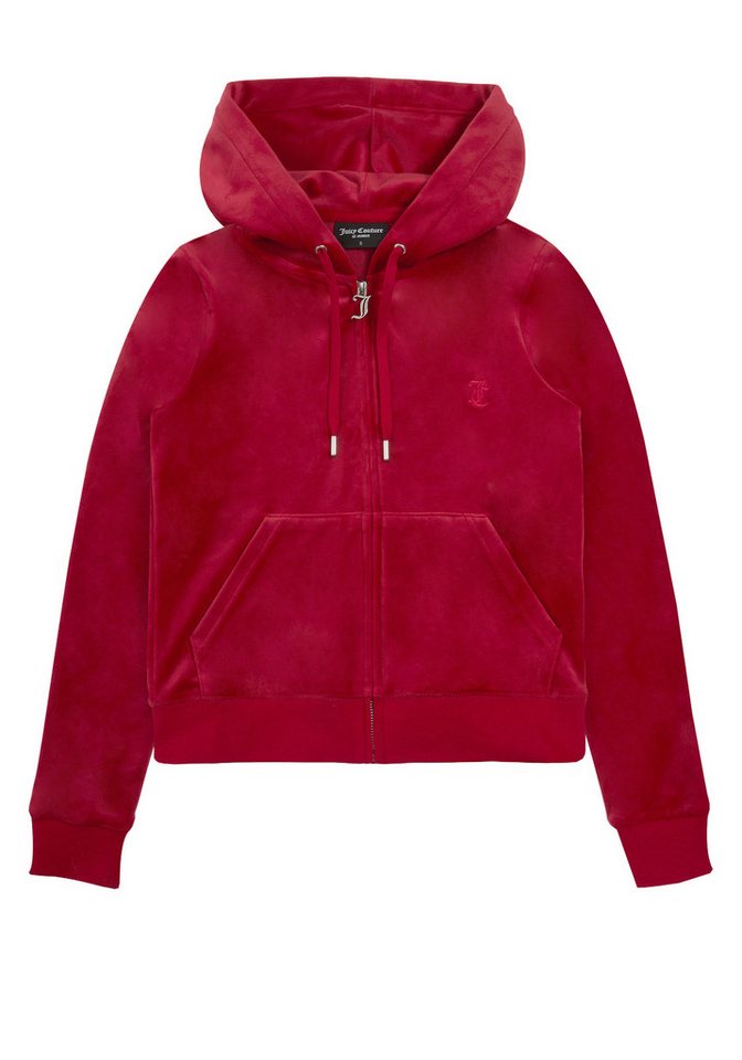 Juicy Couture Kapuzennickijacke ROBERTSON HOODIE Damen Trainingsjacke Damen, Sweatjacke mit Kapuze, Velour, mit Glitzer, Sale von Juicy Couture