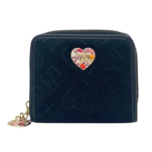 Juicy Couture Kleine Geldbörse mit umlaufendem Reißverschluss für Damen, Glitz Out Babe Lakritz Velours von Juicy Couture