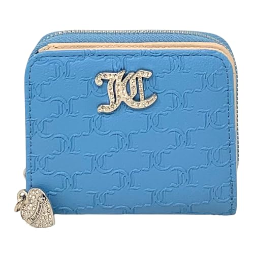 Juicy Couture Kleine Geldbörse mit umlaufendem Reißverschluss für Damen, That Bling Blue Heritage von Juicy Couture