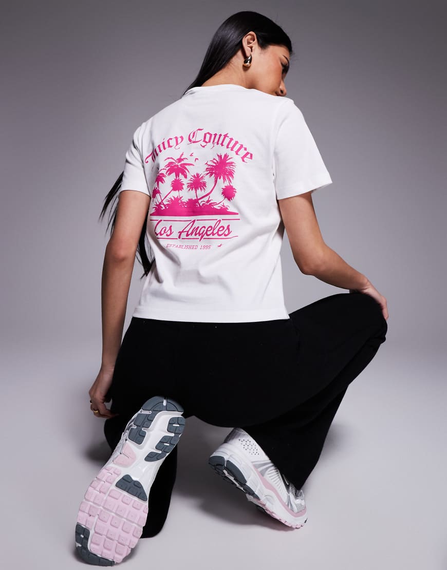 Juicy Couture - LA Beach - Girlfriend-T-Shirt in Weiß Juicy Couture - LA Beach - Girlfriend-T-Shirt in Weiß von Juicy Couture