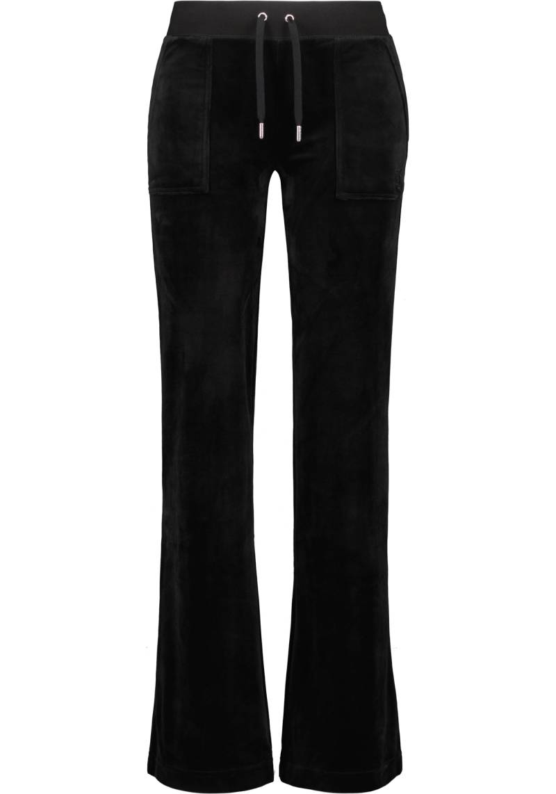 Juicy Couture Sweathose "LAYLA LOW RISE POCKETED FLARE PANT Damen" Trainingshose Damen, Sweathose, Velour, Jogginghose mit Glitzer, Sale von Juicy Couture