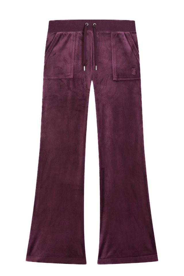 Juicy Couture Sweathose LAYLA LOW RISE POCKETED FLARE PANT Damen Trainingshose Damen, Sweathose, Velour, Jogginghose mit Glitzer, Sale von Juicy Couture