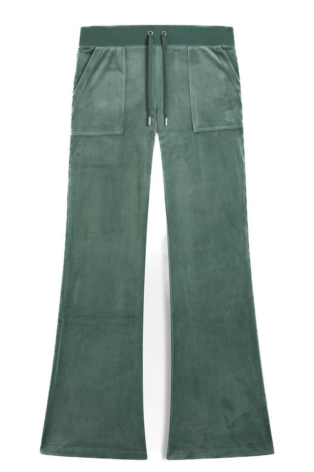 Juicy Couture Sweathose LAYLA LOW RISE POCKETED FLARE PANT. Damen Trainingshose Damen, Sweathose, Velour, Jogginghose mit Glitzer, Sale von Juicy Couture