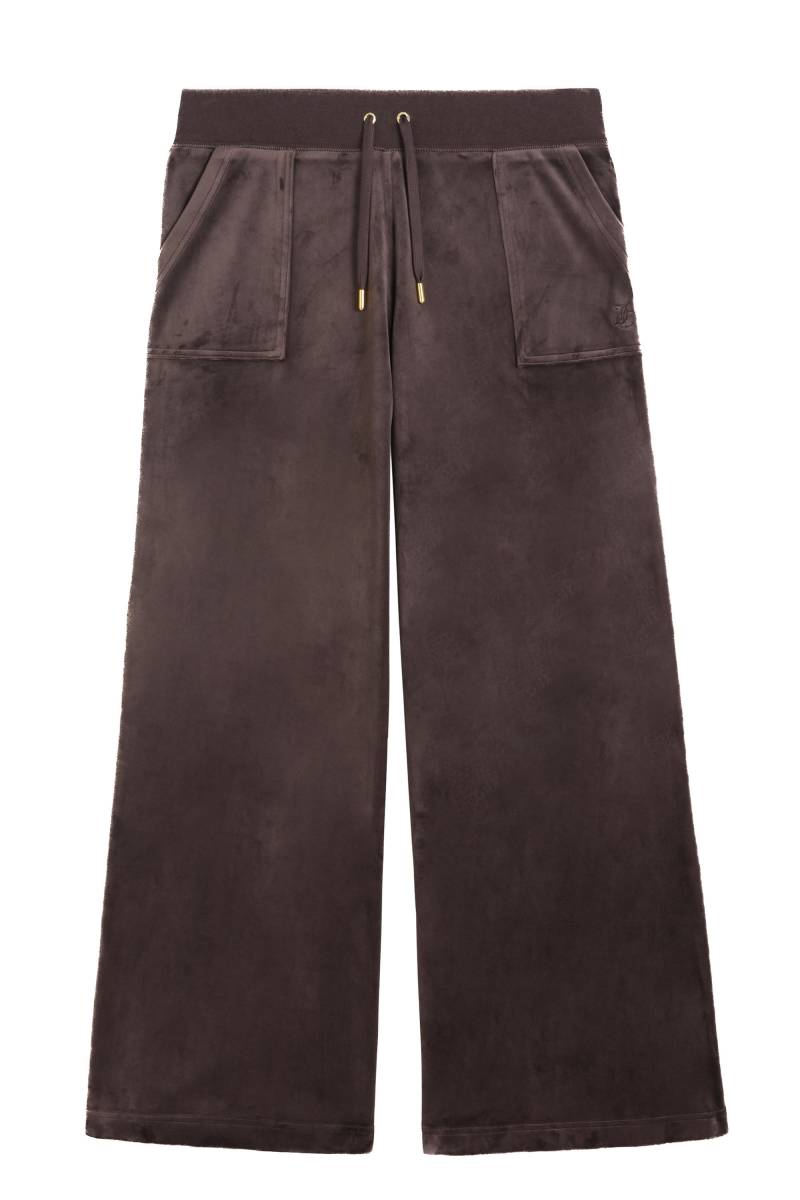 Juicy Couture Sweathose "WIDE LEG JOGGER GOLD WITH JC EMBROIDERY Damen" Trainingshose Damen, Sweathose, Velour, Jogginghose mit Glitzer, Sale von Juicy Couture