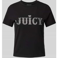 Juicy Couture T-Shirt mit Ziersteinbesatz und Rundhalsausschnitt in Black, Größe S von Juicy Couture