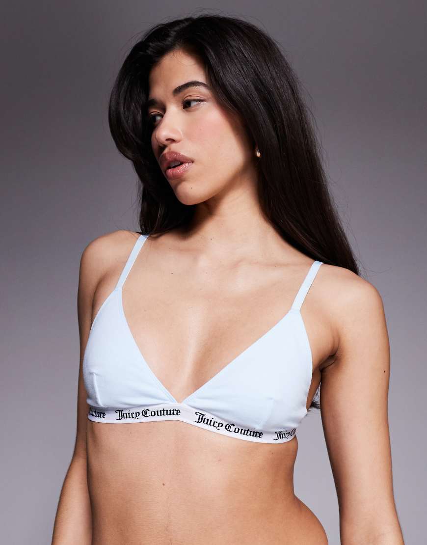 Juicy Couture - Triangel-BH in Hellblau mit Logo von Juicy Couture