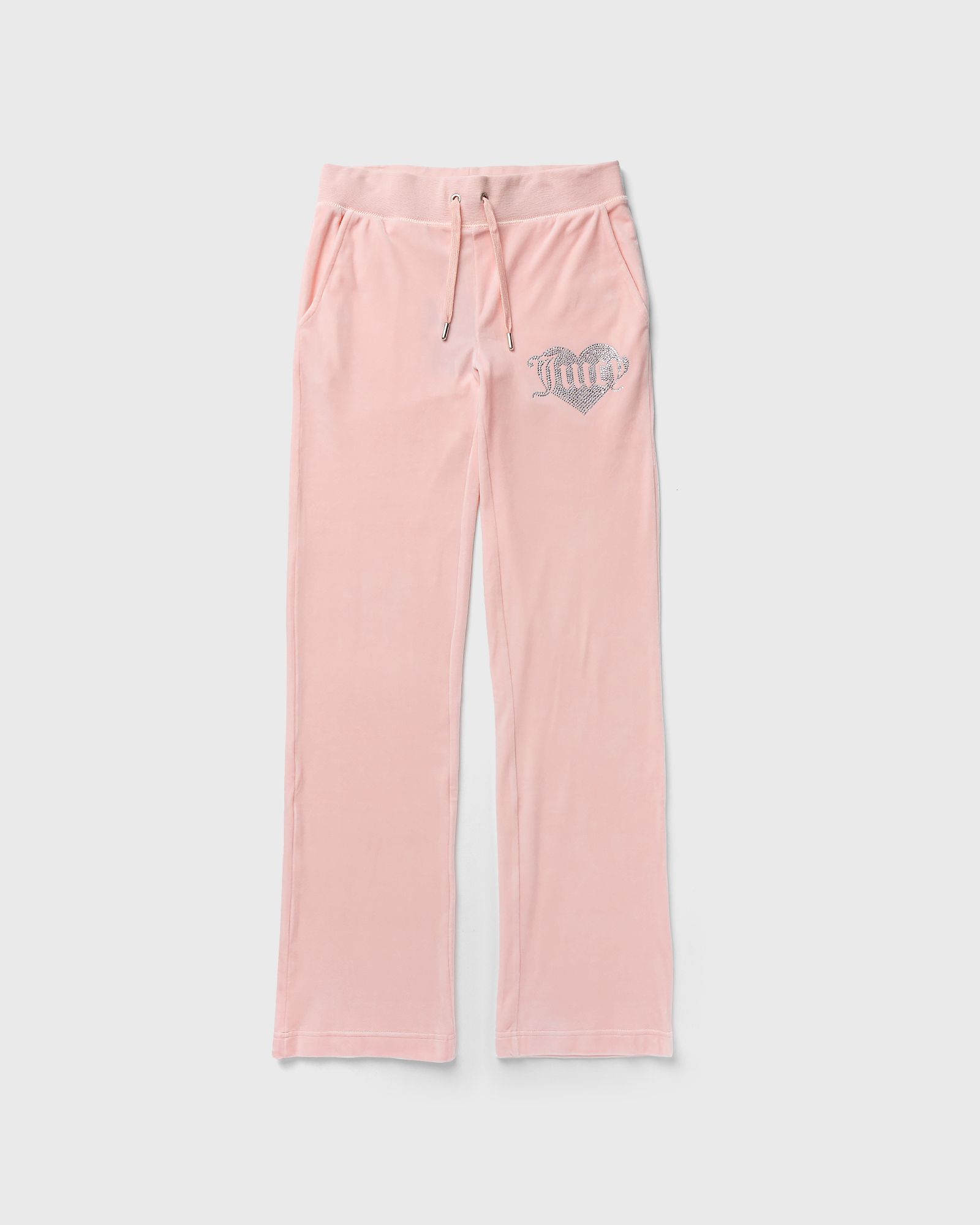 Juicy Couture VELOUR TRACKPANT WITH HEART DIAMANTE women Sweatpants pink in Größe:L von Juicy Couture