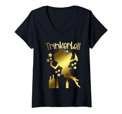 Damen Junggesellin Team Braut Party Saufen Lustig Spruch T-Shirt mit V-Ausschnitt Damen Junggesellin Team Braut Party Saufen Lustig Spruch T-Shirt mit V-Ausschnitt von Juicy Design JGA Polterabend Frauen Freundschaft