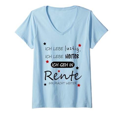 Damen Lustig Heiter Ich geh in Rente | Spaß Humor T-Shirt mit V-Ausschnitt Damen Lustig Heiter Ich geh in Rente | Spaß Humor T-Shirt mit V-Ausschnitt von Juicy Design Rente Ruhestand Rentner Zubehör