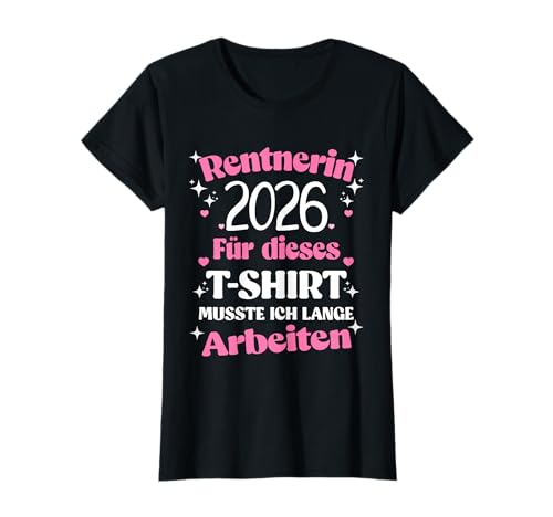 Damen Rente 2026 Ruhestand Pension Retro Dekoration Rentner 2026 T-Shirt Damen Rente 2026 Ruhestand Pension Retro Dekoration Rentner 2026 T-Shirt von Juicy Design Ruhestand Rente Rentnerin Zubehör