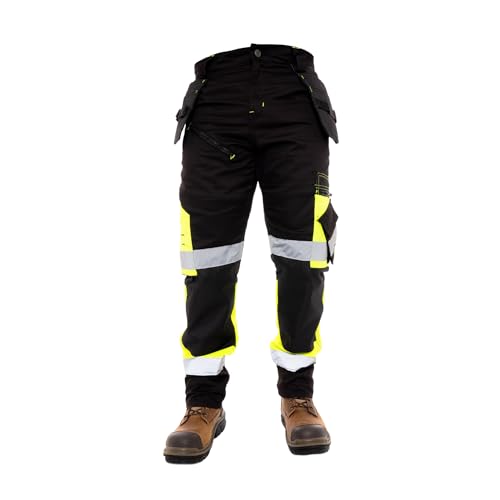 Juicy Trendz® Arbeitshose Herren reflektierendes Band Warnschutz Arbeitshose für Herren von Juicy Trendz