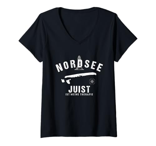 Damen Juist Ich brauch Keine Therapie Nordsee T-Shirt mit V-Ausschnitt Damen Juist Ich brauch Keine Therapie Nordsee T-Shirt mit V-Ausschnitt von Juist Souvenir Ostfriesische Inseln Therapie