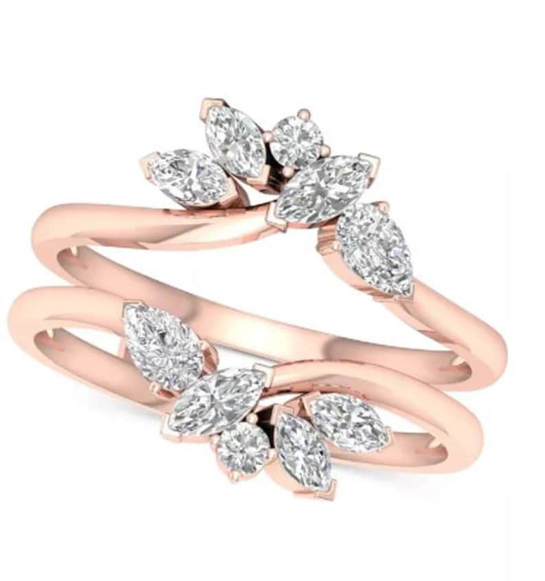14K Rosegold Over/2, 50 Karat Marquise Form Verlobungsring Ehering Geschenk Für Besondere Person Ring Mit Liebe von JuistarjewelleryArt
