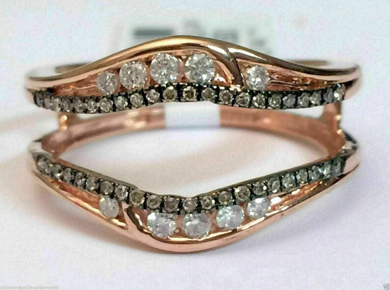 2.30 Karat Rundschliff Vvs1 Diamanten Frauen Enhancer Guard Ring Spacer Ehering 14K Roségold Finish Verlobung Jubiläum Schmuck von JuistarjewelleryArt