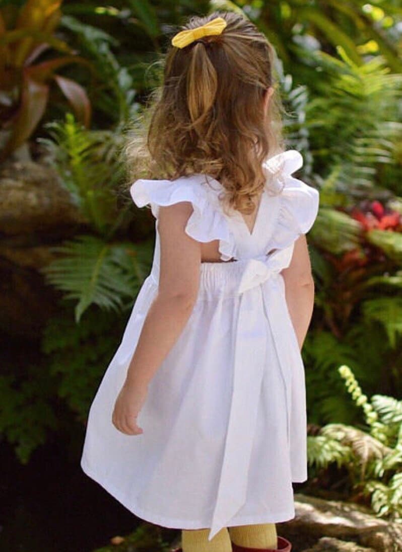 Blumenmädchen Kleid, Baby Mädchen Monogramm, Applikation, Kleine Kleinkind Kinder Erstkommunion Weißes Kleid von JujaBeanKidz
