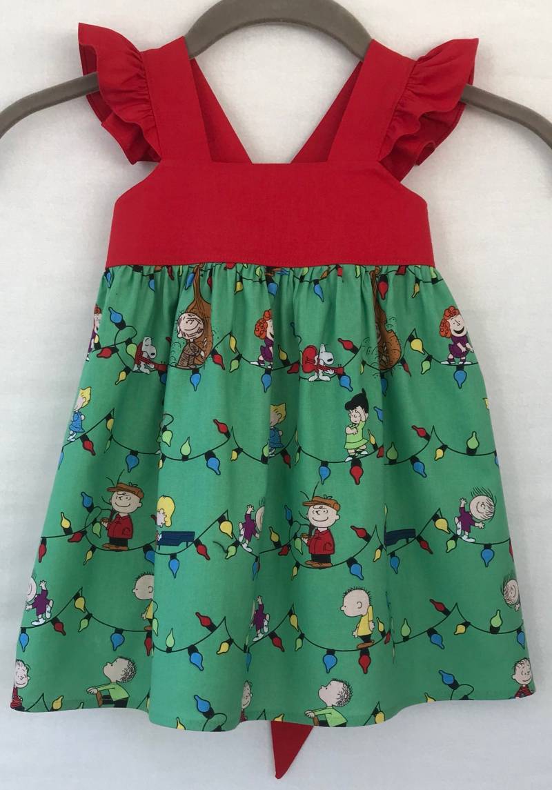 Charlie Brown, Snoopy Weihnachtskleid, Peanuts Kleid, Stickerei, Babykleid, Kleine Mädchen Partykleid, Kleinkind von JujaBeanKidz