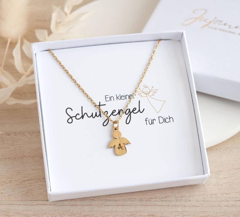 Schutzengel Kette Mit Engel Anhänger Schutzengelkette Silber Gold Geschenk Zu Weihnachten Für Tochter Sohn Enkelkind Engelsrufer von JujannaSchmuck