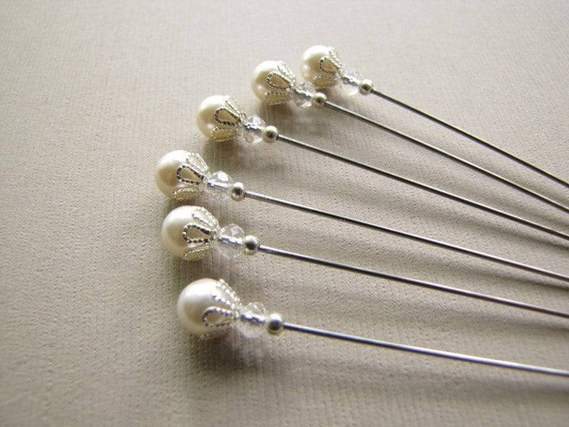 Perlen Hijab Pins, Brautschmuck Pins Mit Kristallperlen, 6Er Set Perlen Hijab Pins, Brautschmuck Pins Mit Kristallperlen, 6Er Set von JujubePins