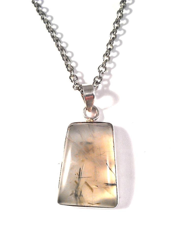 Genieße Die Stille. Leichte Mossy Prehnite in Silber Vergoldet Anhänger Halskette Genieße Die Stille. Leichte Mossy Prehnite in Silber Vergoldet Anhänger Halskette von JujusCrafts