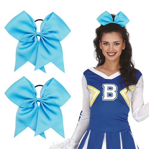 Haargummi Groß Schleife Haargummis Haarschleifen Mädchen Cheerleader,2 Stücke Haarschleife für Cheerleading Schulmädchen 8 Inch Marineblauer Schleife Haarschmuck Haarband für Softball Teen Cheer von Jukeios
