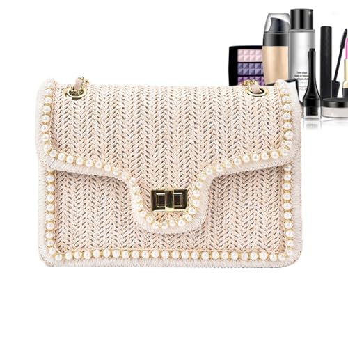 Jukeoiu Schultertasche für Frauen, Frauen Tasche,Stroh gewebter Kunstperlenumhängetasche - Reißverschluss Multifunktional Organizer Mode elegantes Design für alltägliche Freizeitkleidung Jukeoiu Schultertasche für Frauen, Frauen Tasche,Stroh gewebter Kunstperlenumhängetasche - Reißverschluss Multifunktional Organizer Mode elegantes Design für alltägliche Freizeitkleidung von Jukeoiu