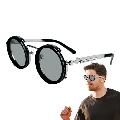 Jukeoiu Verstellbare Sonnenbrille Für Herren - Runde ND 1-9 Stufen Verstellbare Herren Sonnenbrille | Damen-Accessoires Für Autofahren Golf Outdoor Reisen Motorrad Wandern Fischen von Jukeoiu