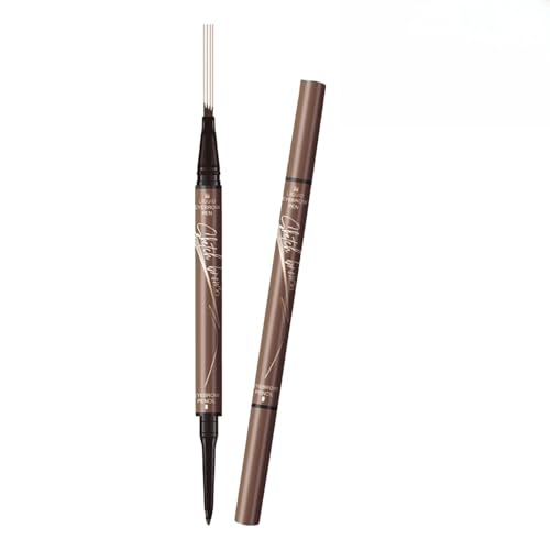2-in-1 Magic Eyebrow Langanhaltendes Augenbrauenstift-Set – Magischer, geteilter, wasserfester Augenbrauenstift mit 4 Köpfen für einen natürlichen, feinen Strich (braun) von Juketron