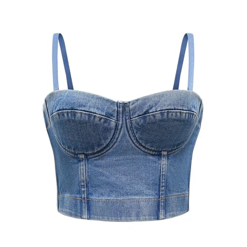 Juketron Denim Jeans Frauen Taste Bustier BH Party Cropped Top Weste Plus Größe Juketron Denim Jeans Frauen Taste Bustier BH Party Cropped Top Weste Plus Größe von Juketron