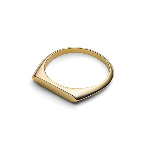 Jukserei Ring Gold Damen - Canoe Ring aus 925 Sterling Silber 24K Vergoldet - Größe: M / 54, Innerer Durchmesser ca. 17,3 mm - CH-551R-G-M von Jukserei