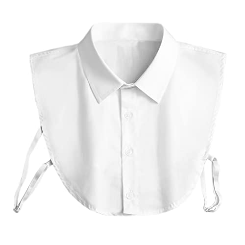 Juland Frauen Kragen Damen Abnehmbare Hälfte Shirt Bluse Damenhalb Fake Hemd Blusenkragen Cotton Fake Kragen Punkt – Weiß von Juland