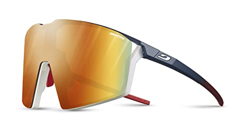 Julbo Unisex Edge Sonnenbrille, Matt Blau/Weiß/Rot, Einheitsgröße von Julbo