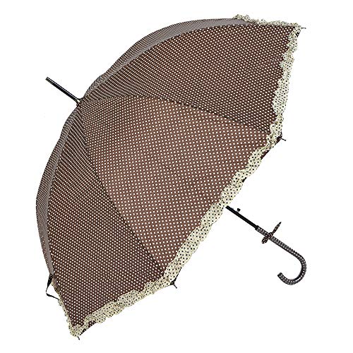 Clayre & Eef Juleeze Erwachsenen-Regenschirm Ø 90 cm Braun Polyester Punkte Regenschirm von Juleeze