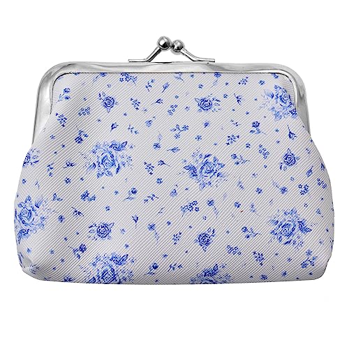 Juleeze Brieftasche 8x12 cm Weiß Blau Kunststoff Rosen von Juleeze