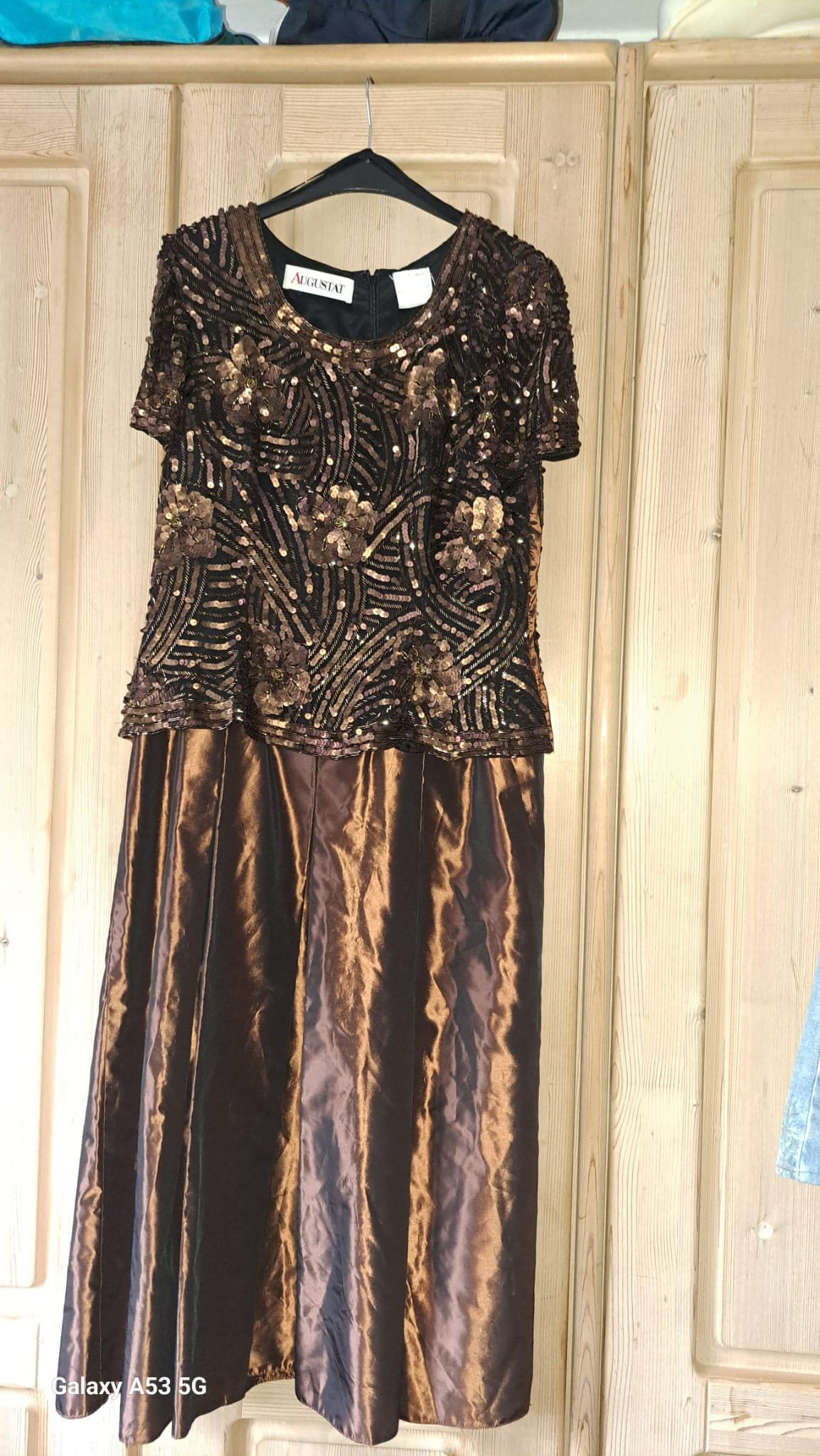 Abendkleid Rot-Braun Glänzend Mit Pailetten - Gr. 42 Vintage von JulesLaedchen