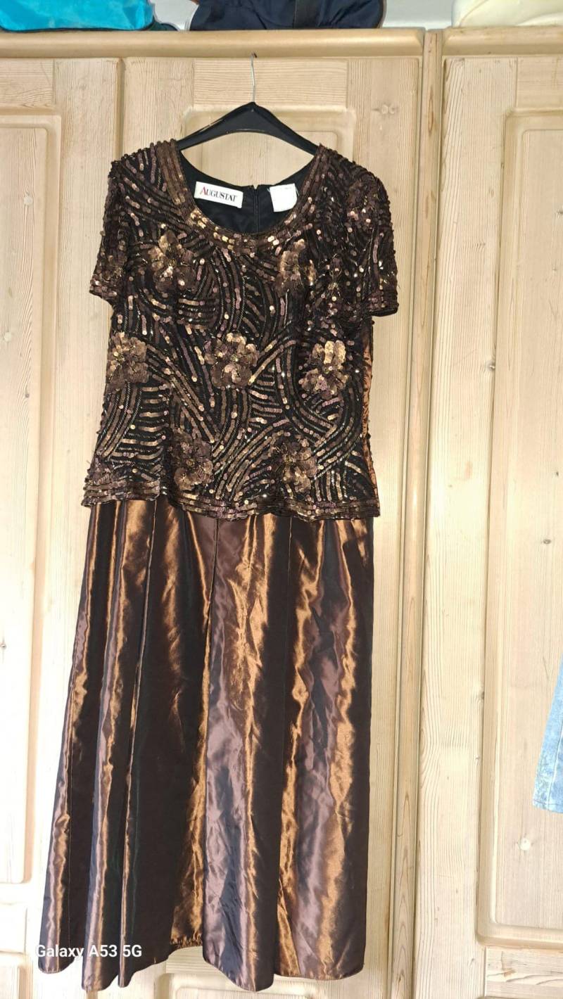 Abendkleid Rot-Braun Glänzend Mit Pailetten - Gr. 42 Vintage von JulesLaedchen