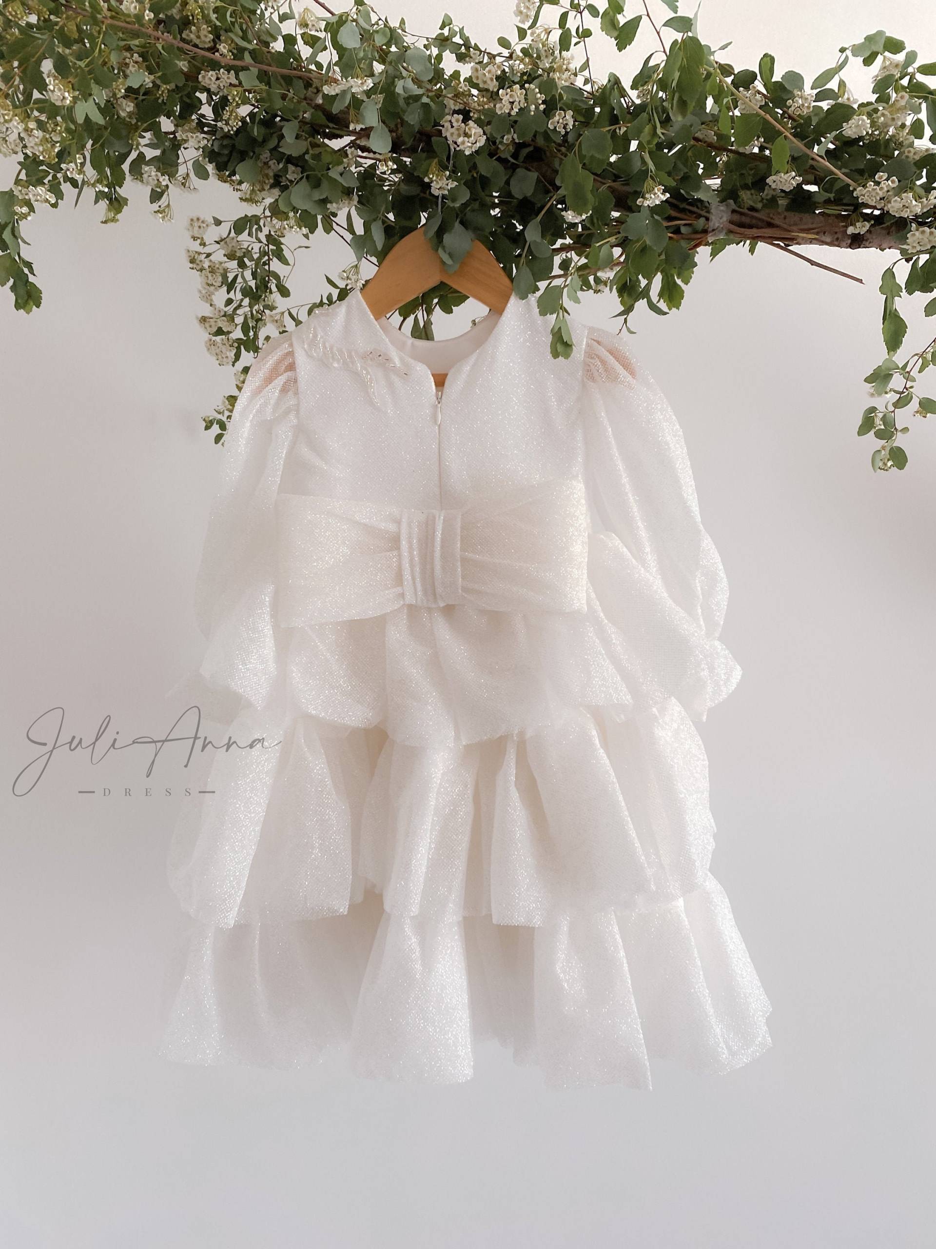 Baby Mädchen Geburtstagskleid, Kleid, Erster 1. Geburtstagskleid Blush Kleid von JuliAnnaDress