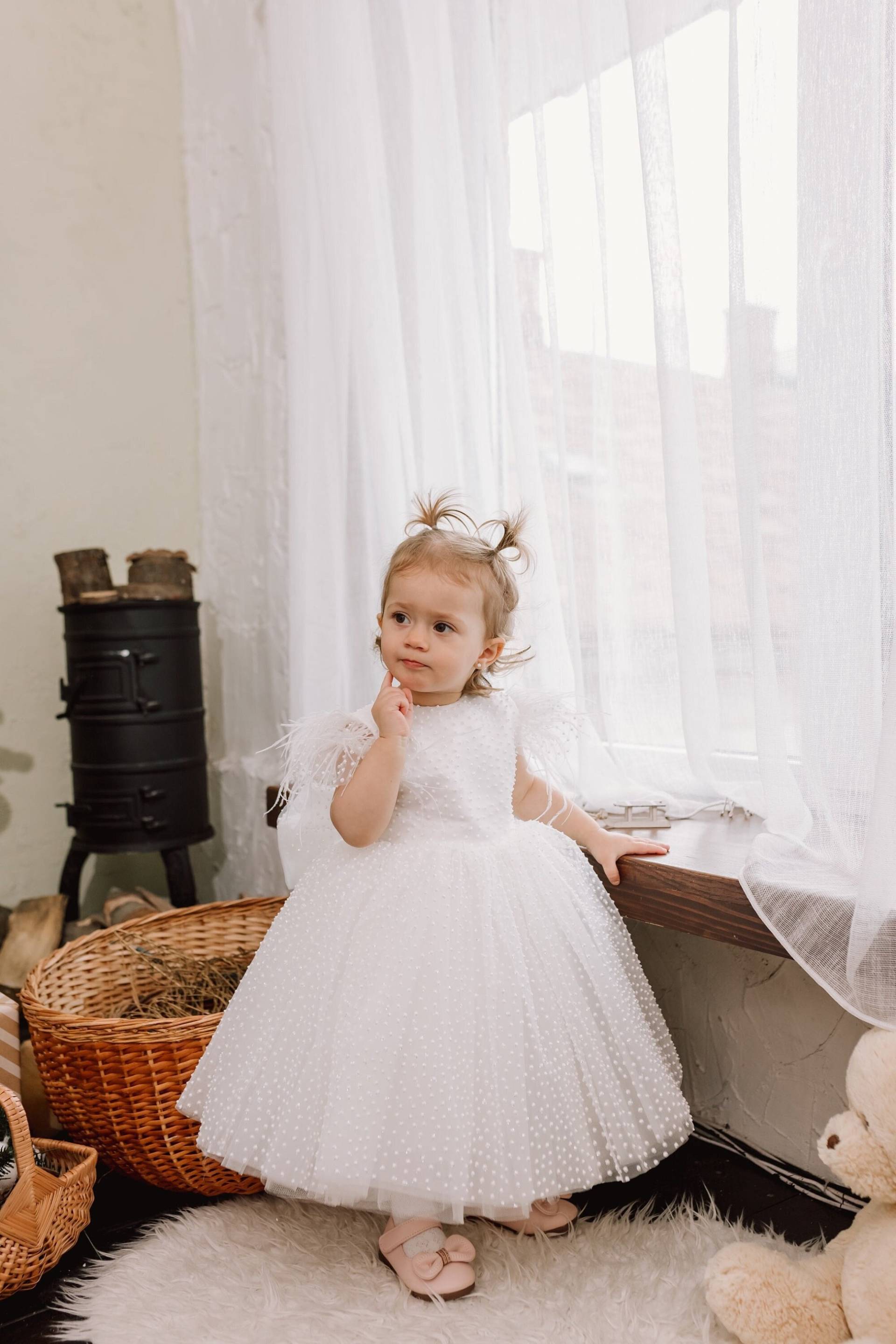 Erster Geburtstagskleid, Baby Mädchen Kleid Besondere Anlässe, 1. Geburtstagskleid Blush von JuliAnnaDress