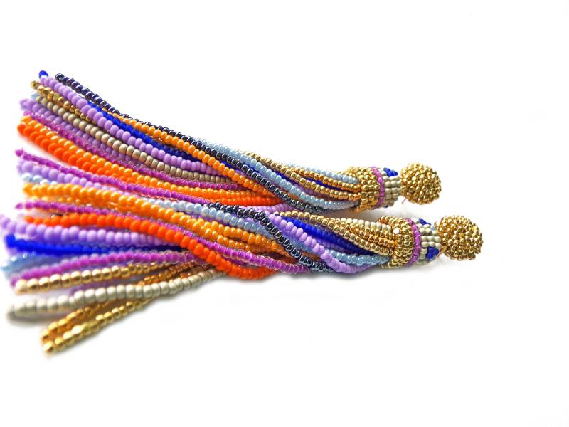 Multicolor Quasten Ohrringe Gold Perlen Rocailles Ohrstecker Multicolor Quasten Ohrringe Gold Perlen Rocailles Ohrstecker von JuliMarBeads
