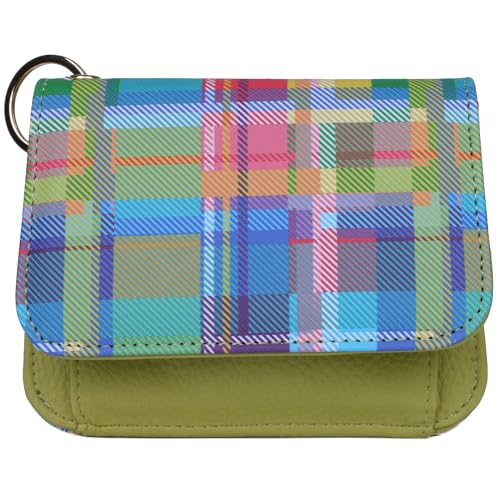 Julia Buxton PMU Veganes Leder Mini Flap Card Case, Madras, Einheitsgröße, Classic von Julia Buxton USA