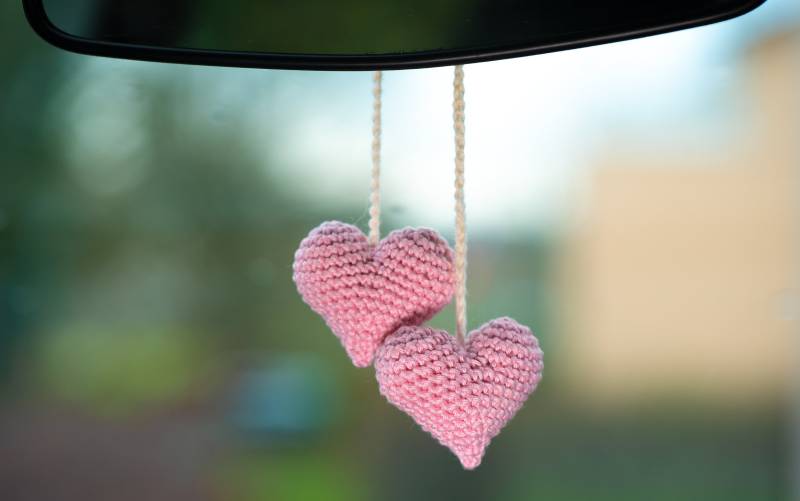Herzen Rosa Rückspiegel, Auto Rückfahrt Zubehör, Rückspiegel Charme, Dekoration, Gehäkelter Anhänger Herzen Rosa Rückspiegel, Auto Rückfahrt Zubehör, Rückspiegel Charme, Dekoration, Gehäkelter Anhänger von JuliaKonstanzDe