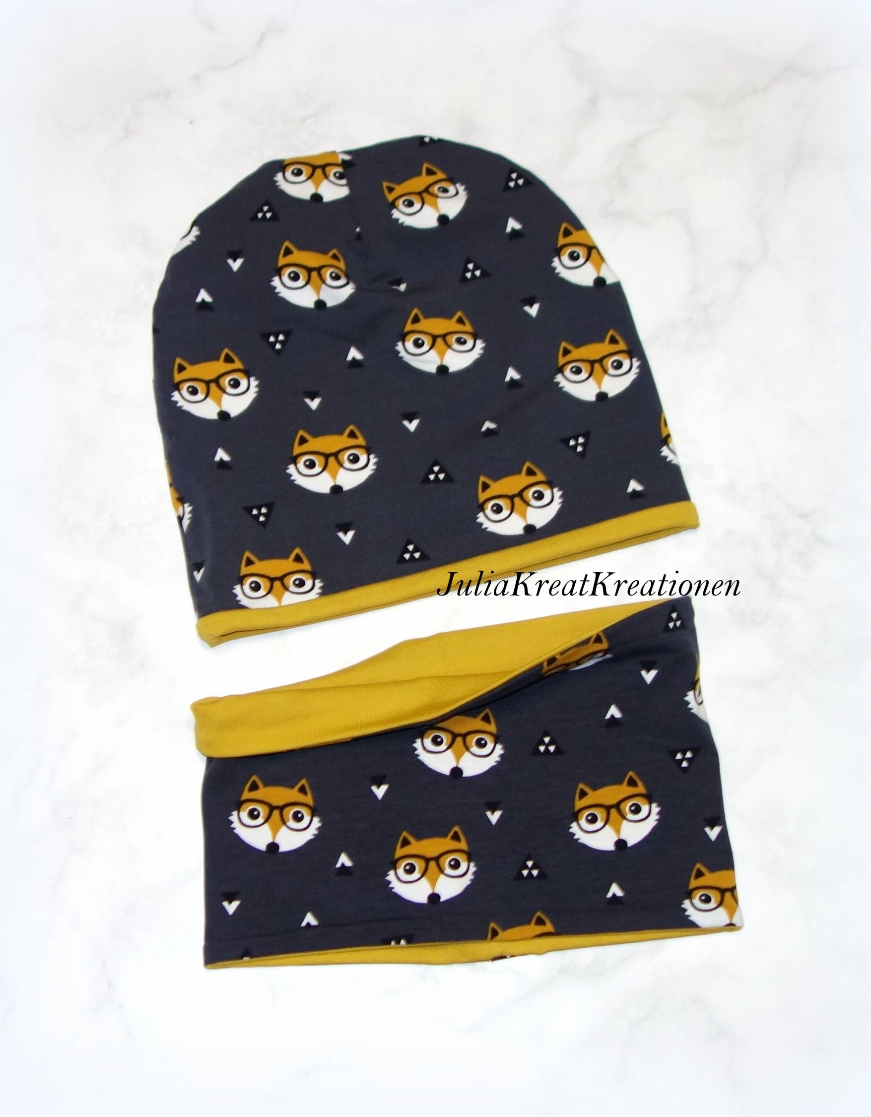 Fuchs Beanie Mütze Wendemütze Halssocke Loop 2Er Set Grau Senf Gr. 48-50 Oder 48 Handarbeit Fuchs Beanie Mütze Wendemütze Halssocke Loop 2Er Set Grau Senf Gr. 48-50 Oder 48 Handarbeit von JuliaKreatKreationen