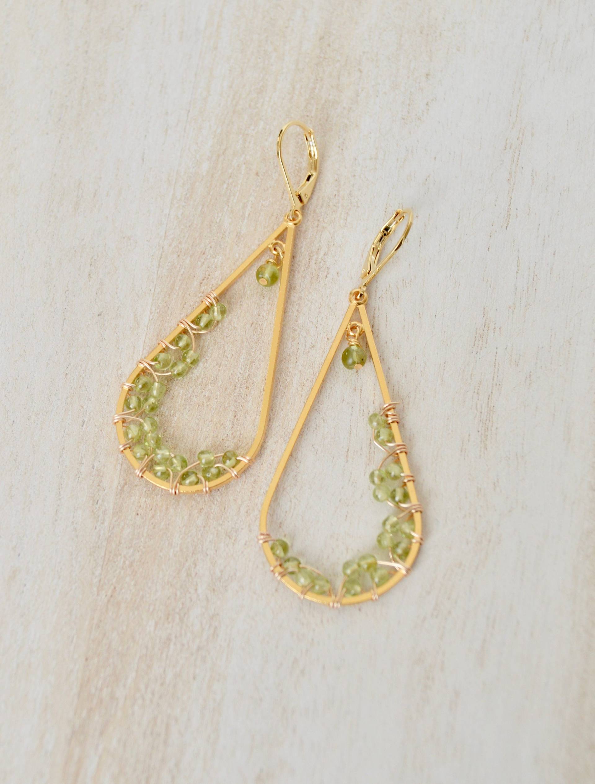 Peridot-Tropfen-Ohrringe von JuliaKulp
