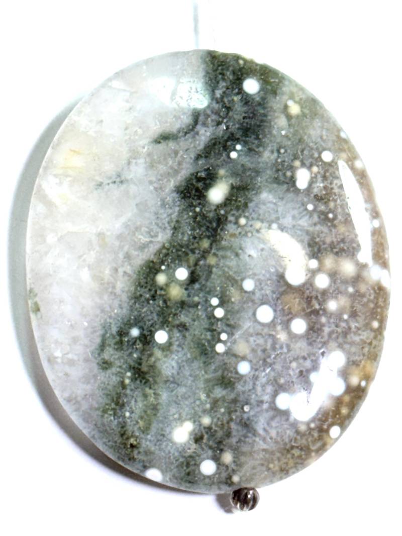 Ozean Jaspis Anhänger Geknüpft Seide Kordel Halskette von JuliaLeesEtsyShop