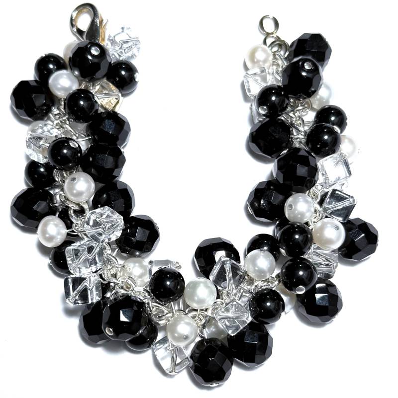 Schwarz-Weißes Bettelarmband von JuliaLeesEtsyShop