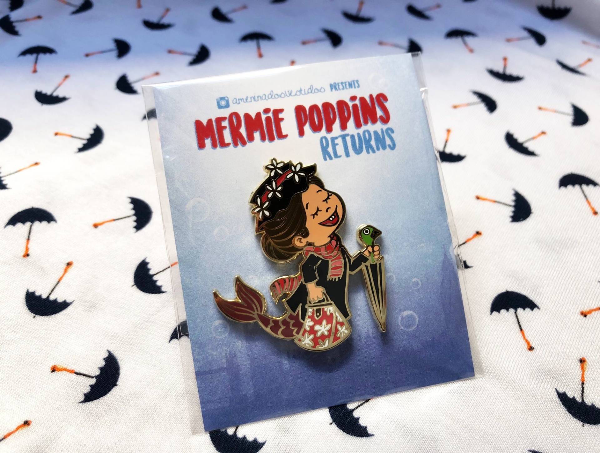 Mary Poppins Mermaid Emaille Pin Mary Poppins Mermaid Emaille Pin von JuliaMoraesDesigns
