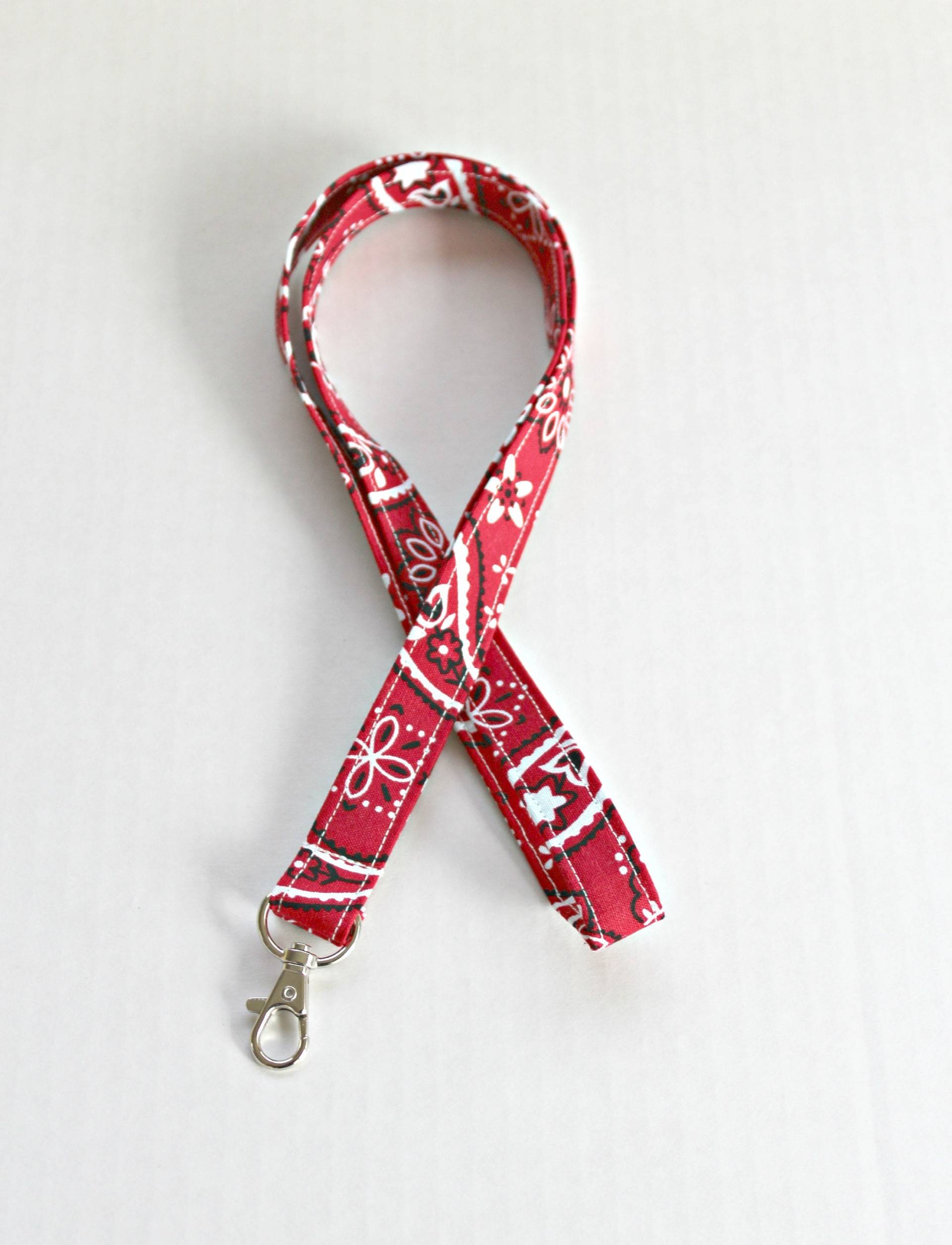 Rot Schwarz Schlüsselband/Boho Schlüsselbänder Id Ausweisinhaber Süße Paisley Schlüsselanhänger Hübsche Stoff von JuliaSherryDesigns