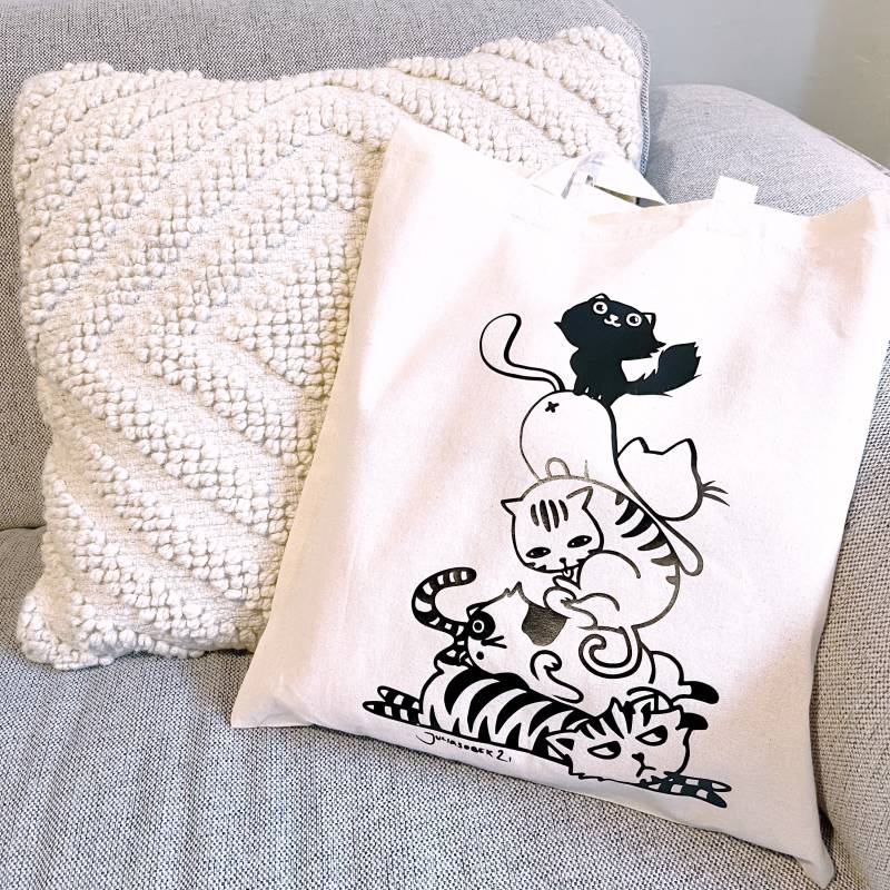 Cat Tote Bag, Cat Katzen Jutebeutel Cat Tote Bag, Cat Katzen Jutebeutel von JuliaSobekArt