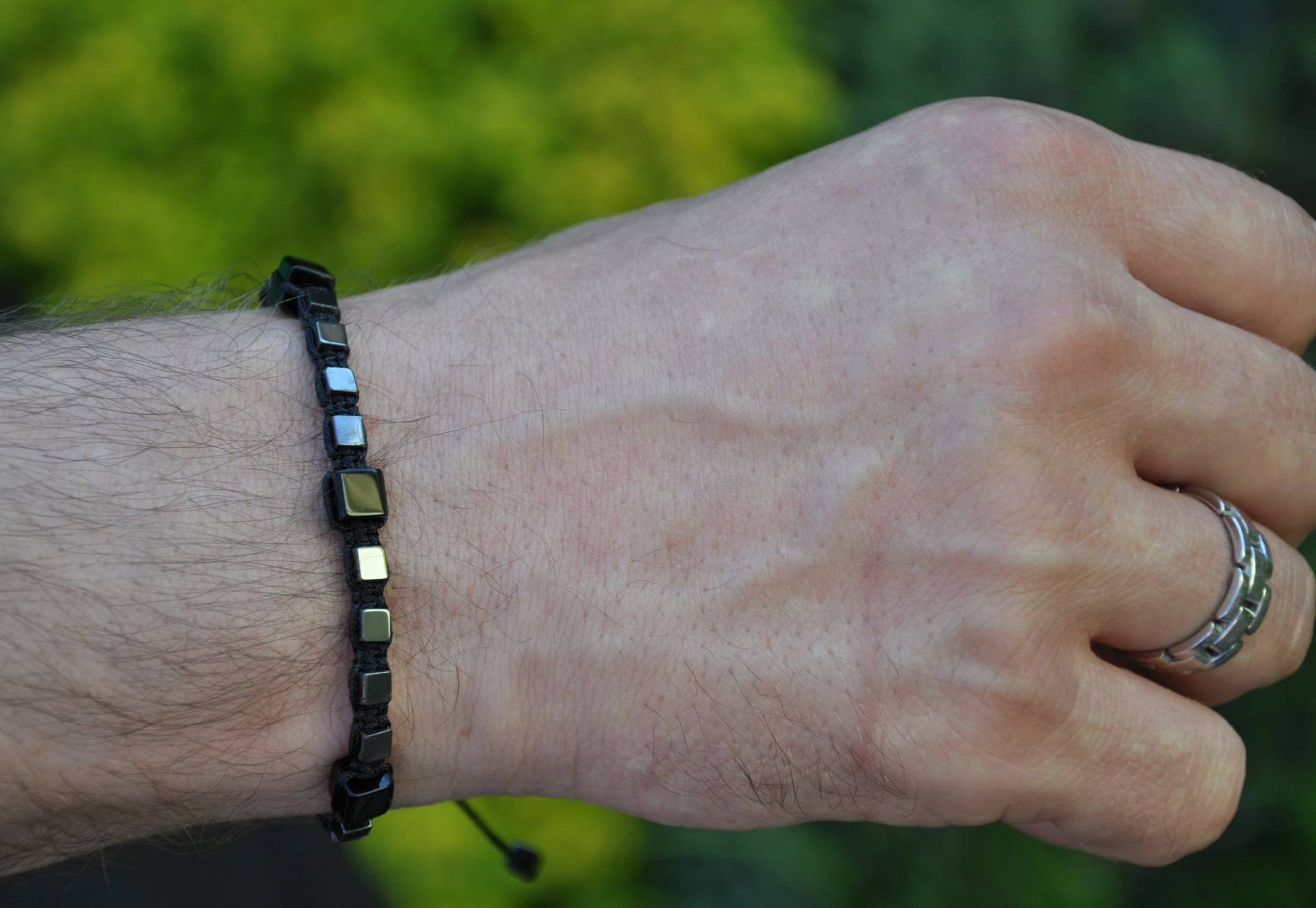 Herren Hämatit Armband Geflochtenes Boho Shamballa Style Herren Hämatit Armband Geflochtenes Boho Shamballa Style von JuliaWithLoveShop